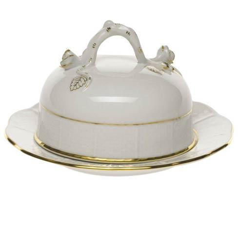 Schaberg-pope Herend Golden Edge Covered Butter Dish, Schaberg-Pope Herend Golden Edge Covered Butter Dish, Sasha Nicholas