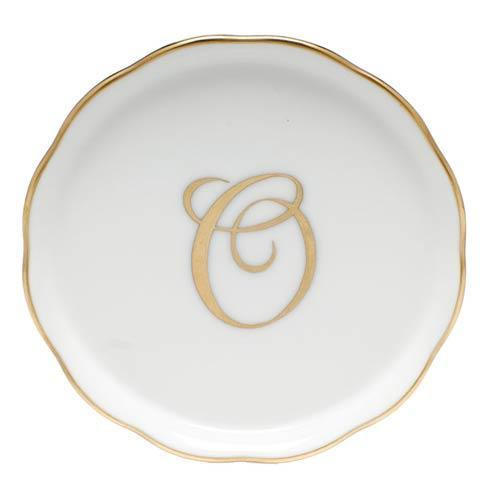 Furfine-orta Herend Gold Monogram Coasters - "o", Furfine-Orta HERHRD-LINOR600341-0-O, Sasha Nicholas