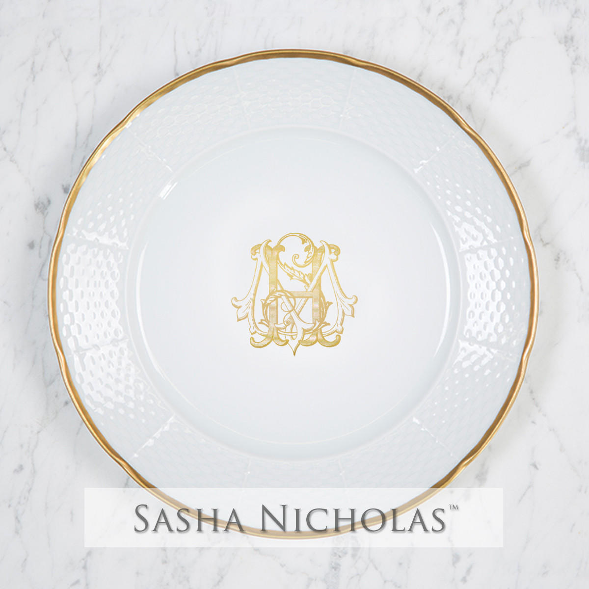 Jones-hudson Weave 24k Gold Dinner Plate, Jones-Hudson SKU-1F7D640B, Sasha Nicholas