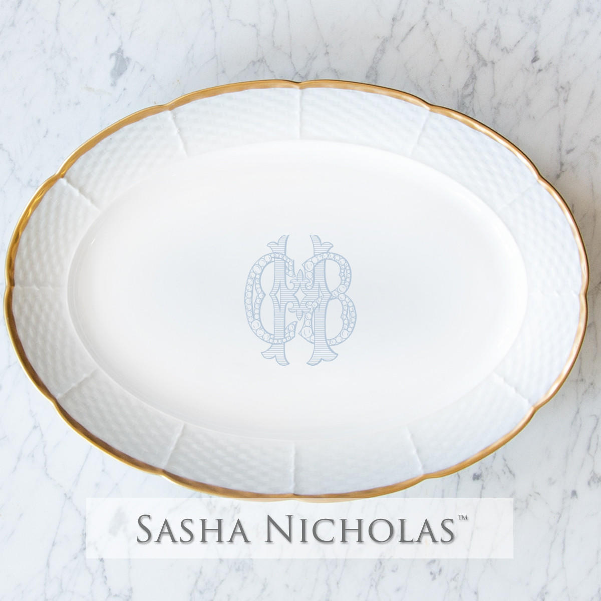 Boone-hadaway Weave 24k Gold Oval Platter, Boone-Hadaway SKU-03C67C30, Sasha Nicholas