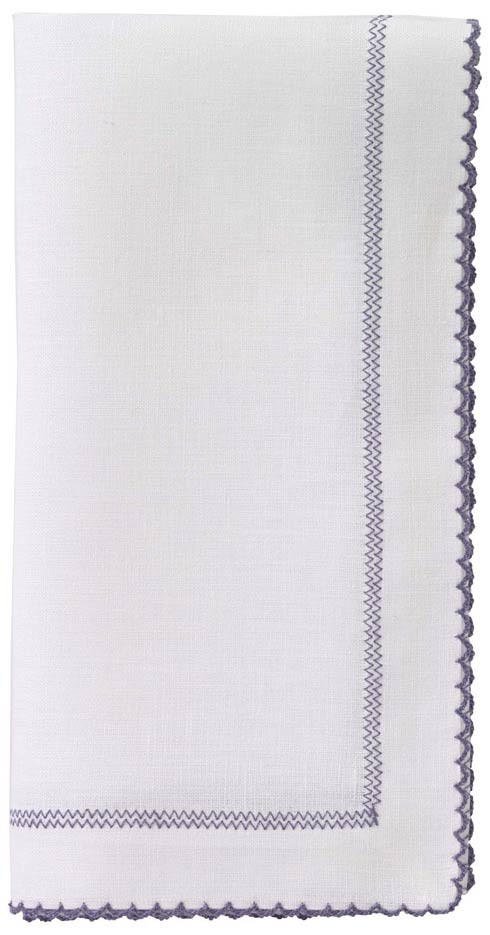 Picot White/gray 22" Napkin - Pack Of 4, BODBOD-PCT0156p4, Sasha Nicholas