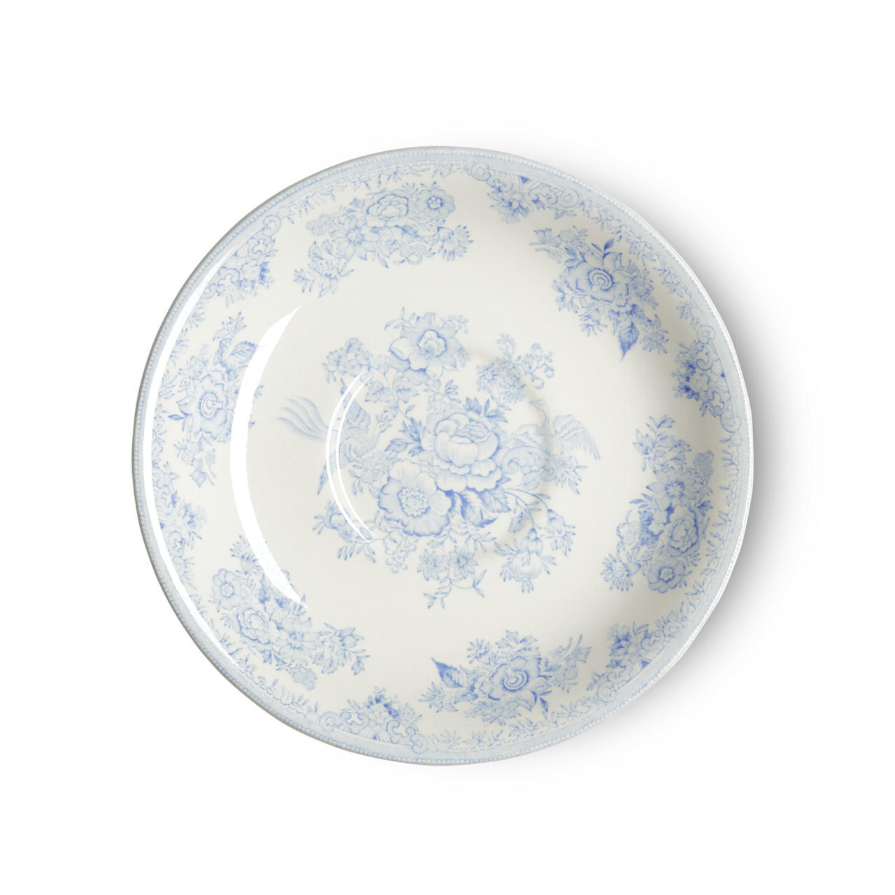 Butler-cross Burleigh Blue Asiatic Pheasants Breakfast Saucer, Butler-Cross BURBAPH-051, Sasha Nicholas