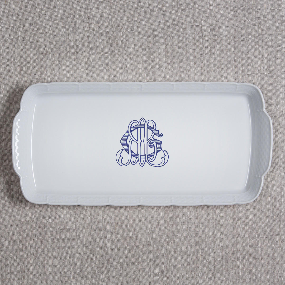 Quigley-gerli Wedding Rectangle Monogrammed Platter, QUIGLEY-GERLI WEDDING RECTANGLE PLATTER, Sasha Nicholas