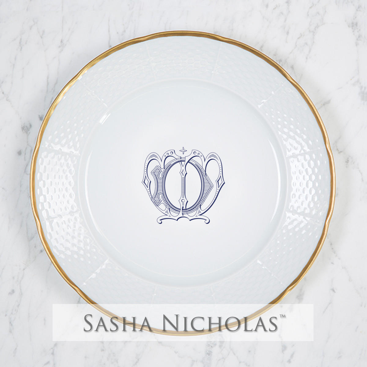 Nall-doyle Weave 24k Gold Dinner Plate, Nall-Doyle Weave 24K Gold Dinner Plate, Sasha Nicholas