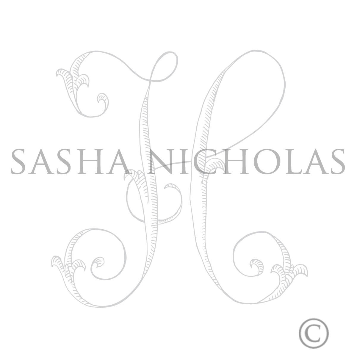 Single Letter Script H© Artwork, SNSLSH, Sasha Nicholas