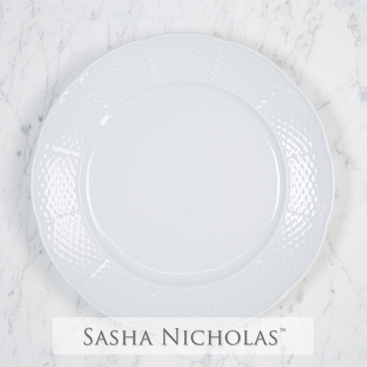 Kyriakides-edgar Weave Simply White Dinner Plate, Kyriakides-Edgar SNW106, Sasha Nicholas