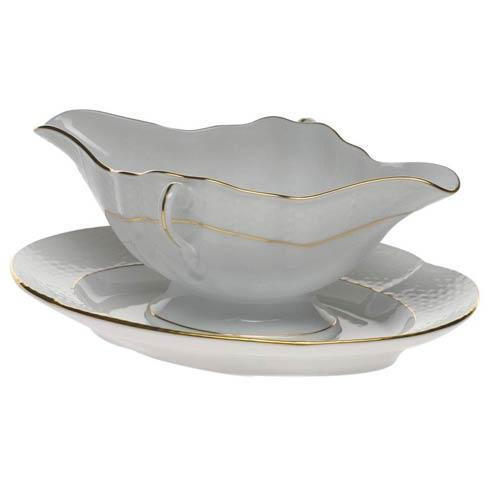 Cornwell-heffernan Herend Golden Edge Gravy Boat W/fixed Stand, Cornwell-Heffernan HERHRD-HDE---00234-0-00, Sasha Nicholas