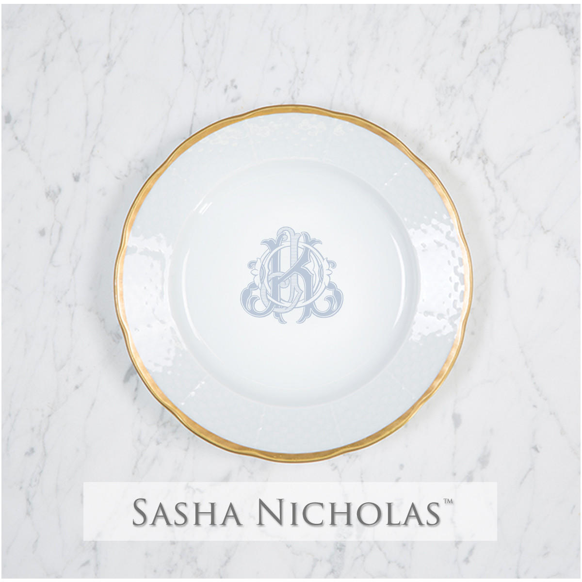 Slay-kratochvil Weave 24k Gold Salad Plate, Slay-Kratochvil SNWG111, Sasha Nicholas