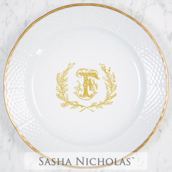 Grammer-freund Weave 24k Gold Charger Plate, Grammer-Freund SNWG101, Sasha Nicholas