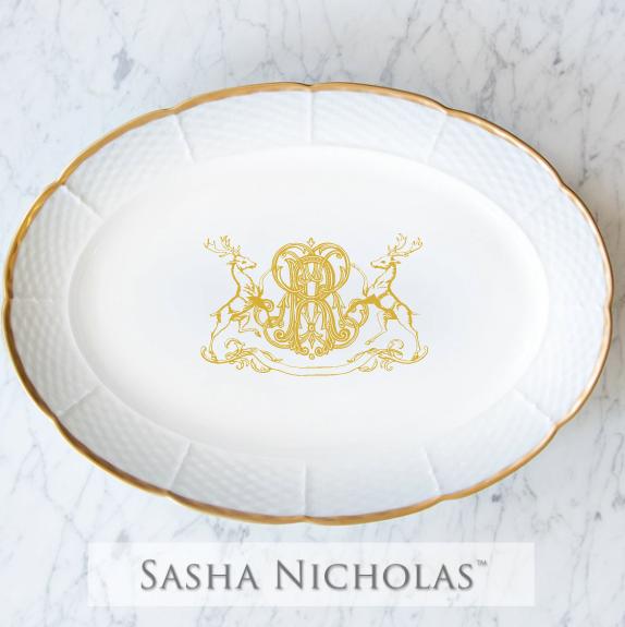 Gregory-romano Weave 24k Gold Oval Platter, Gregory-Romano QSSNWG131, Sasha Nicholas