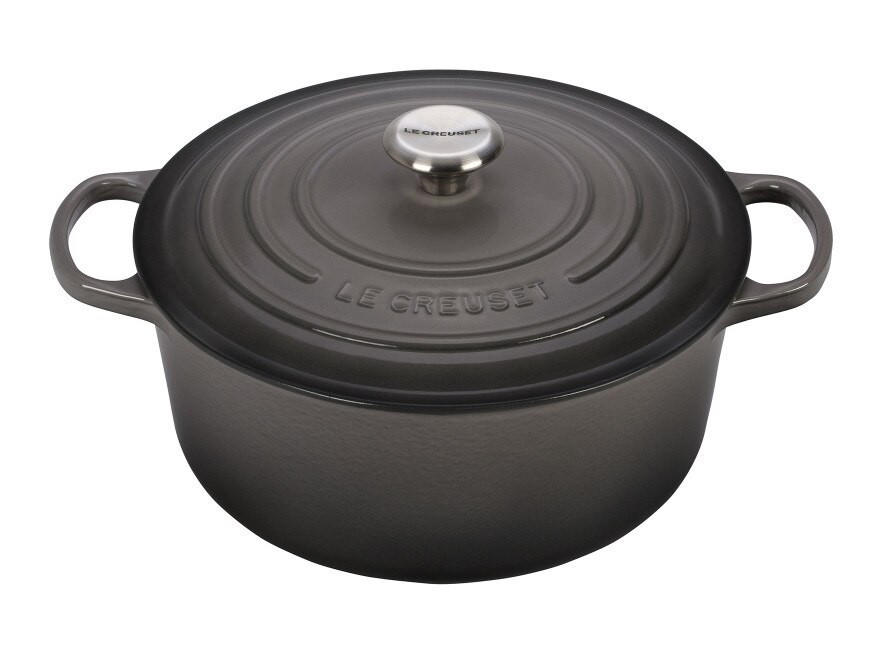 Dubuque-foley Le Creuset 7 1/4 Qt. Round Dutch Oven, Oyster, Dubuque-Foley Le Creuset 7 1/4 Qt. Round Dutch Oven, Oyster, Sasha Nicholas