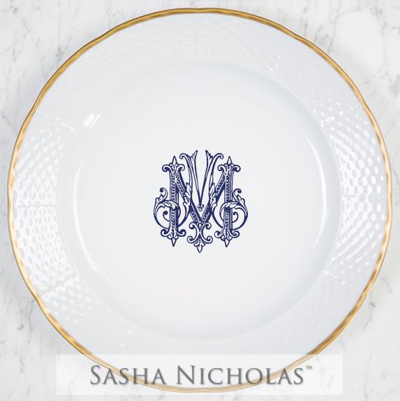 Sasha Nicholas King-Mudd Weave 24K Gold Charger Plate 