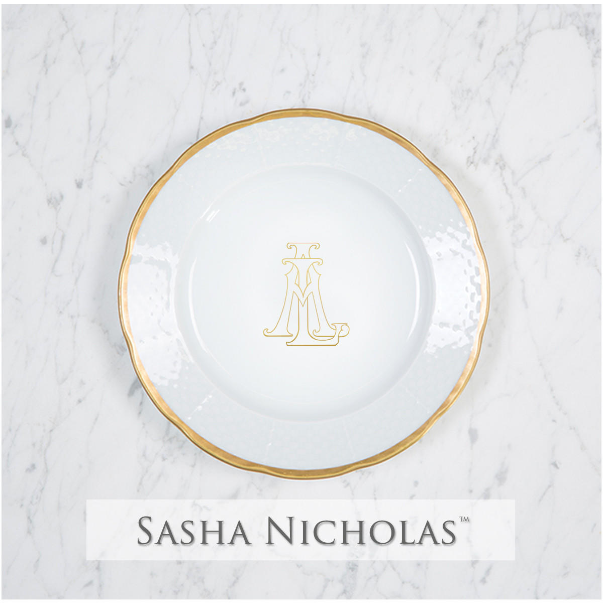 Sasha Nicholas Crean-Hoerner Weave 24K Gold Salad Plate 