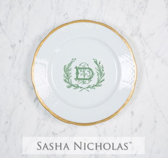 Sasha Nicholas Oglesby-Davidson Weave 24K Gold Salad Plate 