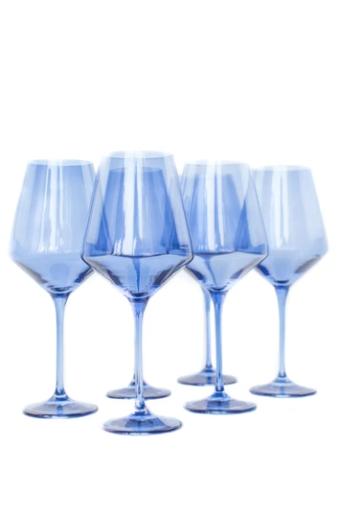  McGrath-McReynolds Estelle Colored Wine Stemware, Cobalt | Set of Six 