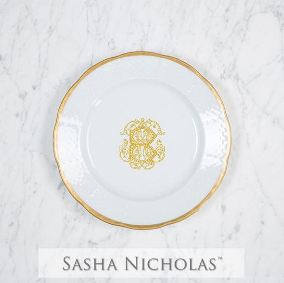 Sasha Nicholas Quagliaroli-Bossert Weave 24K Gold Salad Plate 