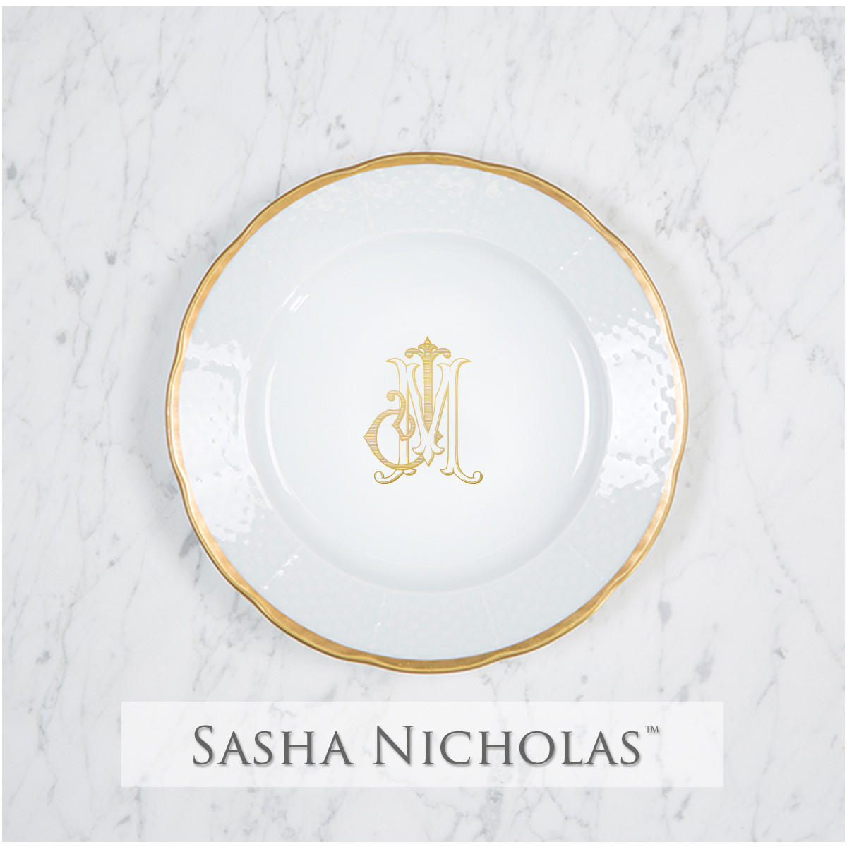 Sasha Nicholas Barringhaus-Hoffmann Weave 24K Gold Salad Plate 