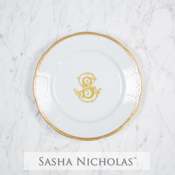 Sasha Nicholas Marlow-Sheffrey Weave 24K Gold Salad Plate 