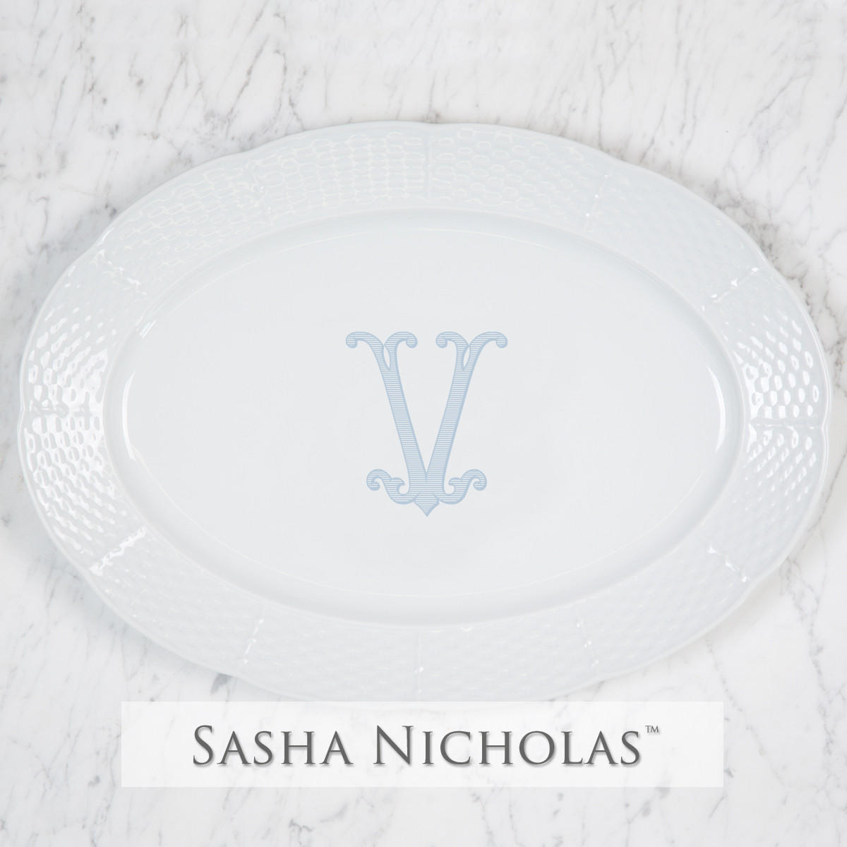 Sasha Nicholas Clark-Volz Weave Oval Platter 