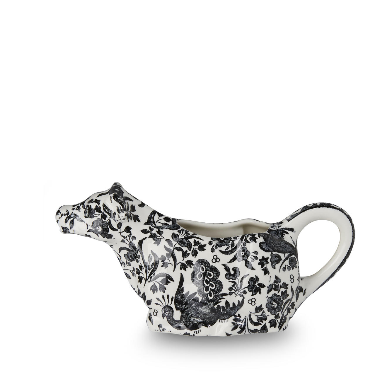 Burleigh Edmiston-Schmid Burleigh Black Regal Peacock Cow Creamer 