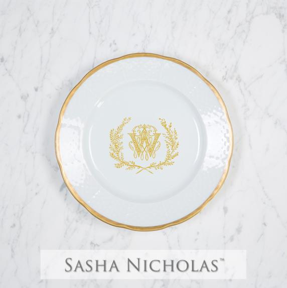 Sasha Nicholas Schoelch-Weber Weave 24K Gold Salad Plate 