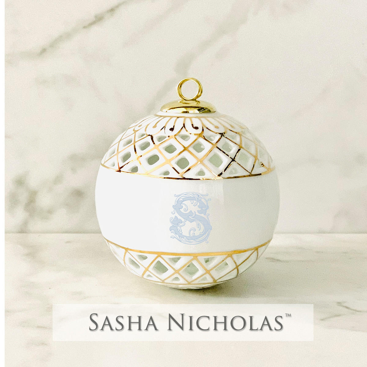 Sasha Nicholas Simmons-Sonnier Openwork Ball Ornament 