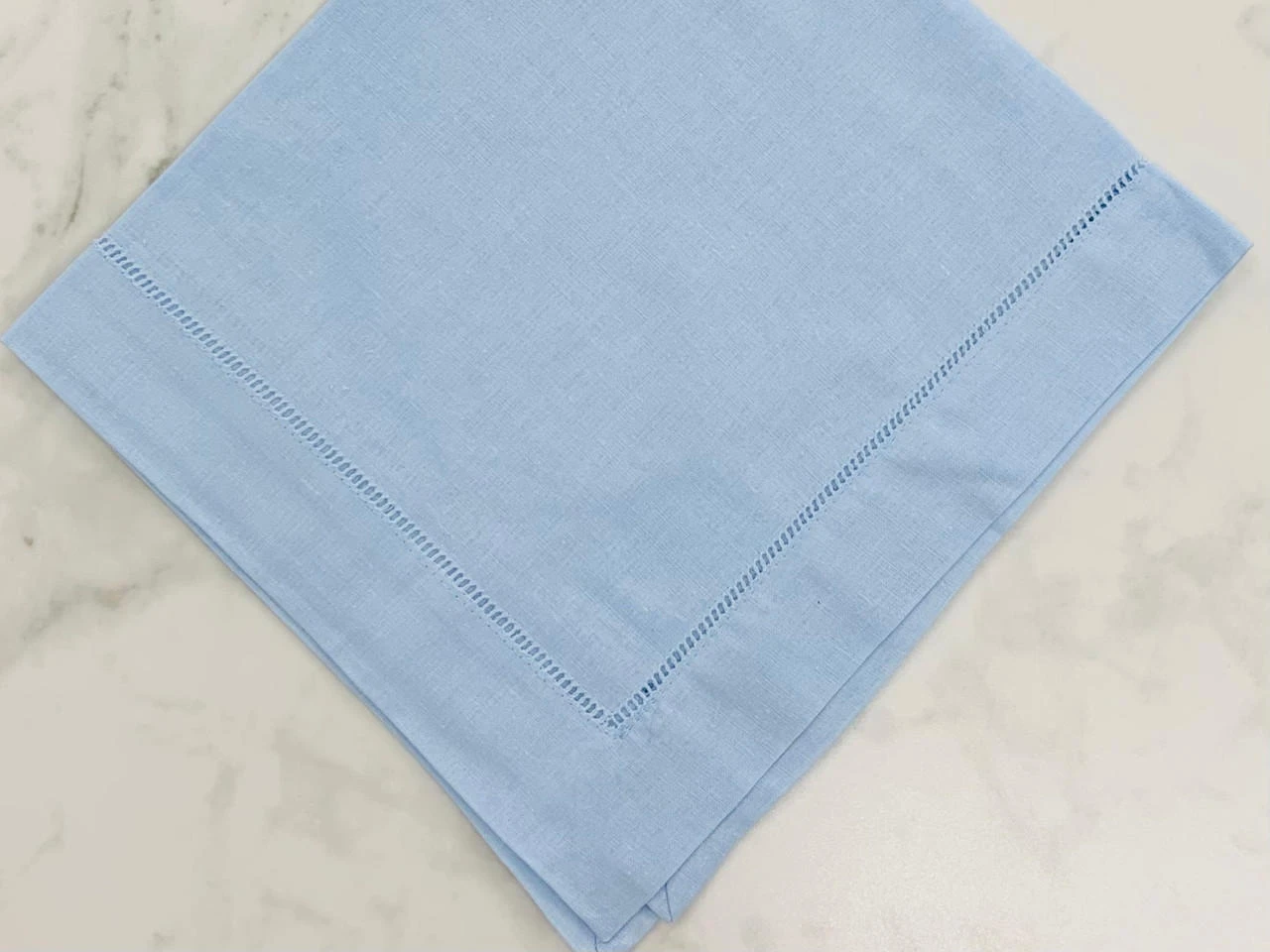  Miles-Heacker Classic Hemstitch Dinner Napkin, Set of 12 | Sky 