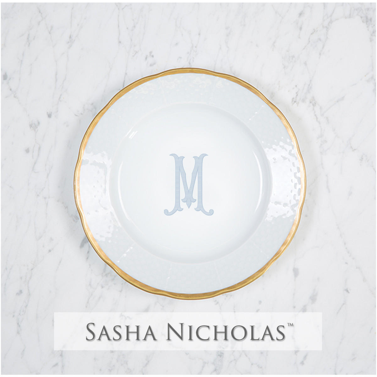 Sasha Nicholas Doerer-Marsh Weave 24K Gold Salad Plate 