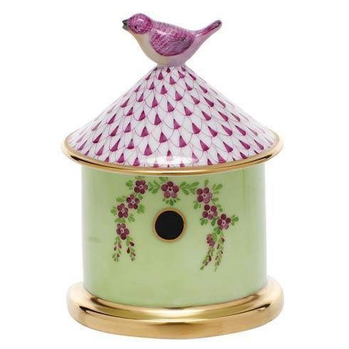 Herend Danis Fitzpatrick -Latta Bird House Box - Raspberry