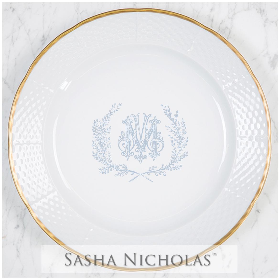 Sasha Nicholas Wurm-Merrill Weave 24K Gold Charger Plate 