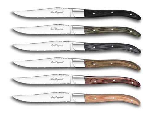 Couzon Koehler-Johnston Steak Knives Lou Laguiole Louis Set of 6 Assorted Steak Knives 