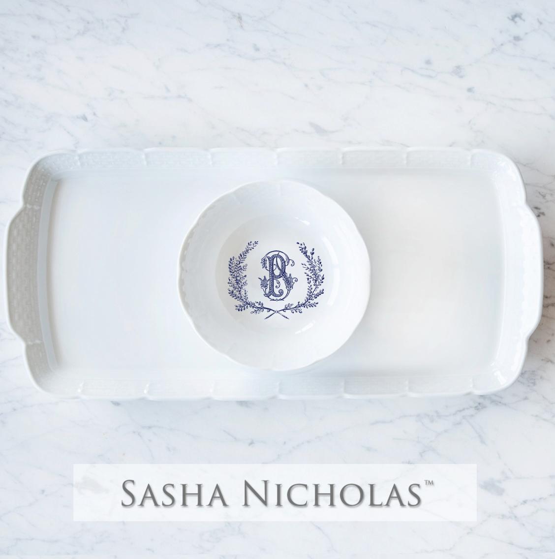 Sasha Nicholas Pflager-Pettit Weave Hostess Platter + Petite Bowl Gift Set 