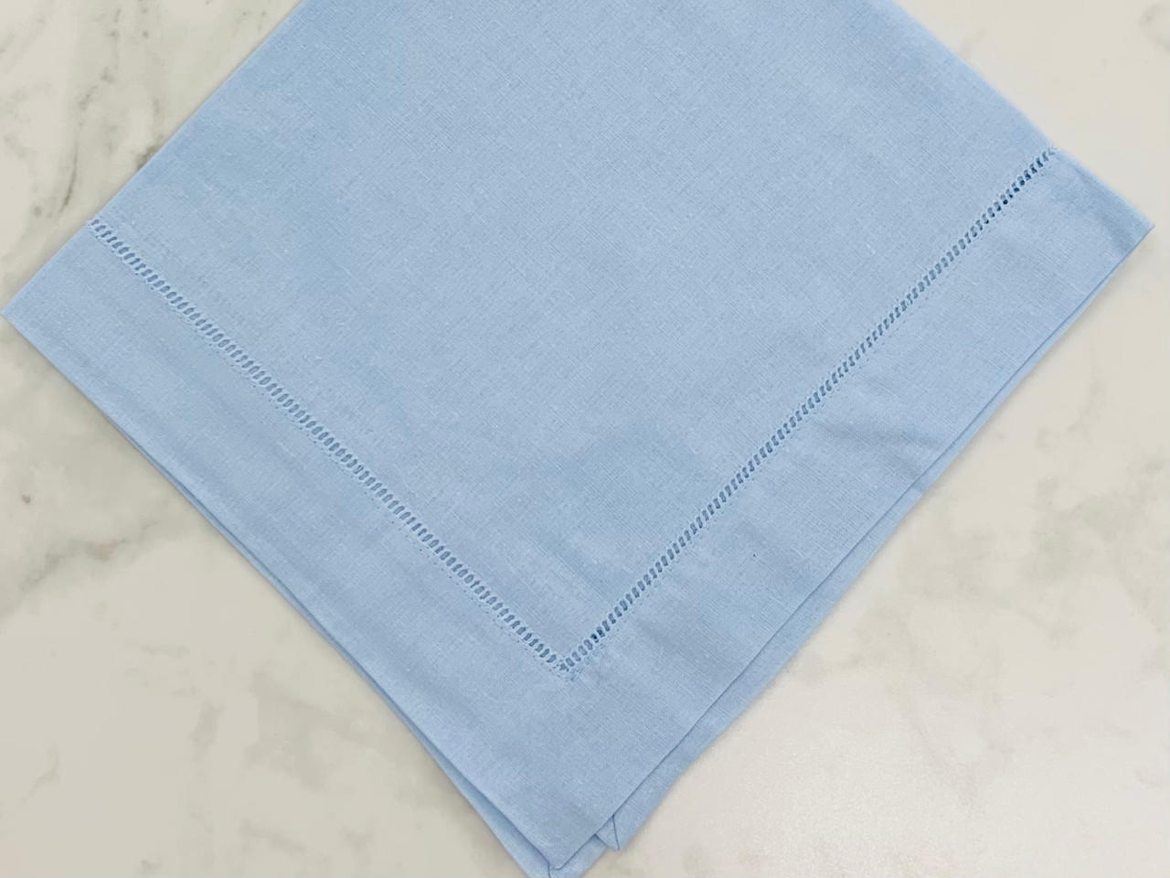  Millard-Zurborg Classic Hemstitch Dinner Napkin, Set of 12 | Sky 