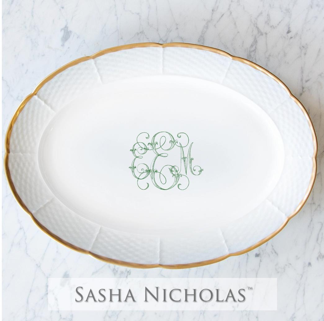 Sasha Nicholas Marx -Ellert  Weave 24K Gold Oval Platter SKU-3194D056 