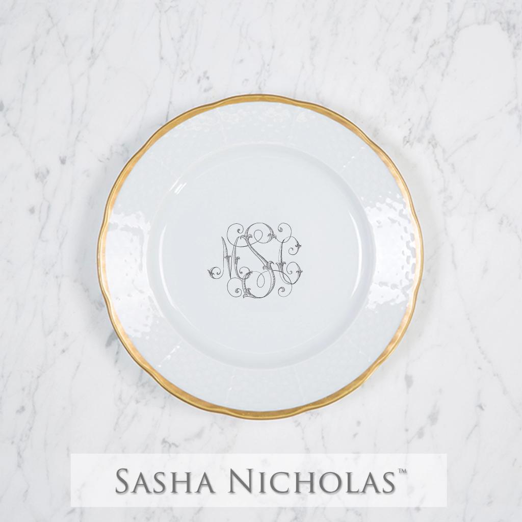 Sasha Nicholas Carani-Sheldon Weave 24K Gold Salad Plate  (PRE-ORDER) 
