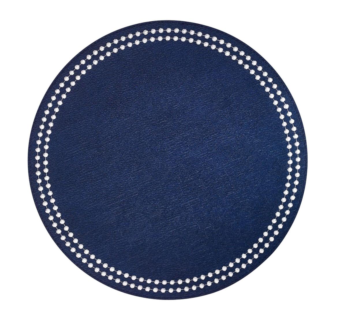 Bodrum Staples-Lux Pearls Navy & White Placemats | Set of 4 