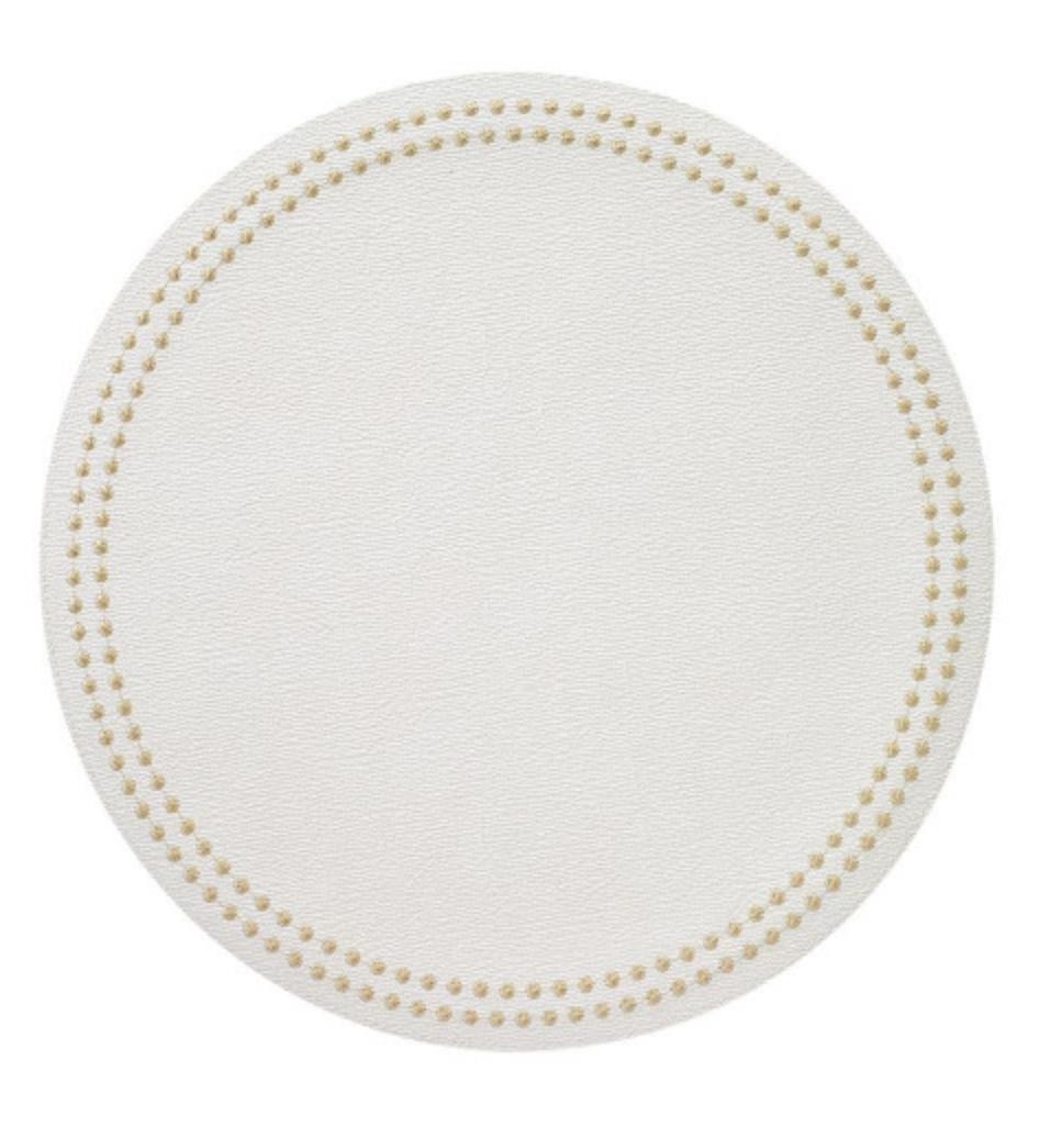 Bodrum Nolley-Gruninger Pearls Antique White & Gold Placemats | Set of 4 