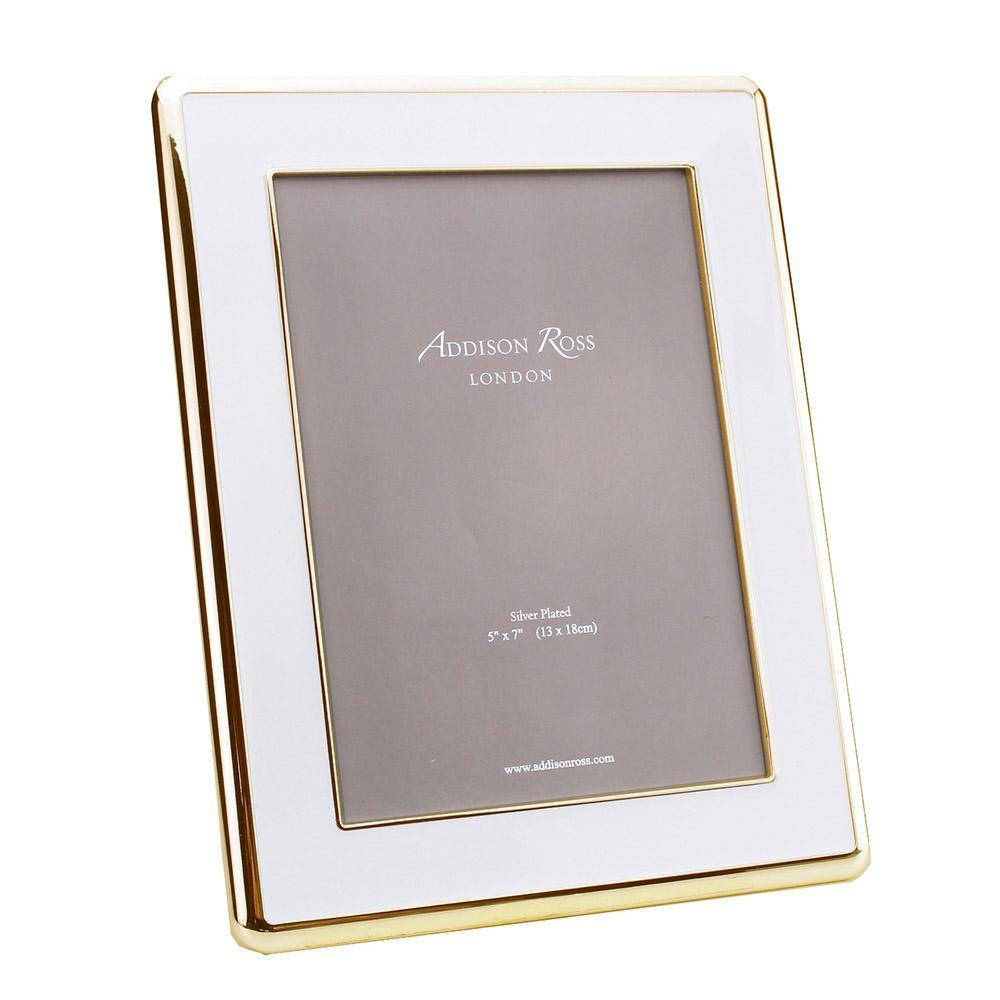  Allen-Wagner White Enamel & Gold Curved Frame | 8x10 