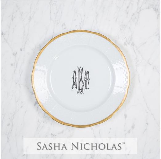 Sasha Nicholas Lisauskas-Tilashalski Weave 24K Gold Salad Plate  (PRE-ORDER) SKU-D5BA6B96 