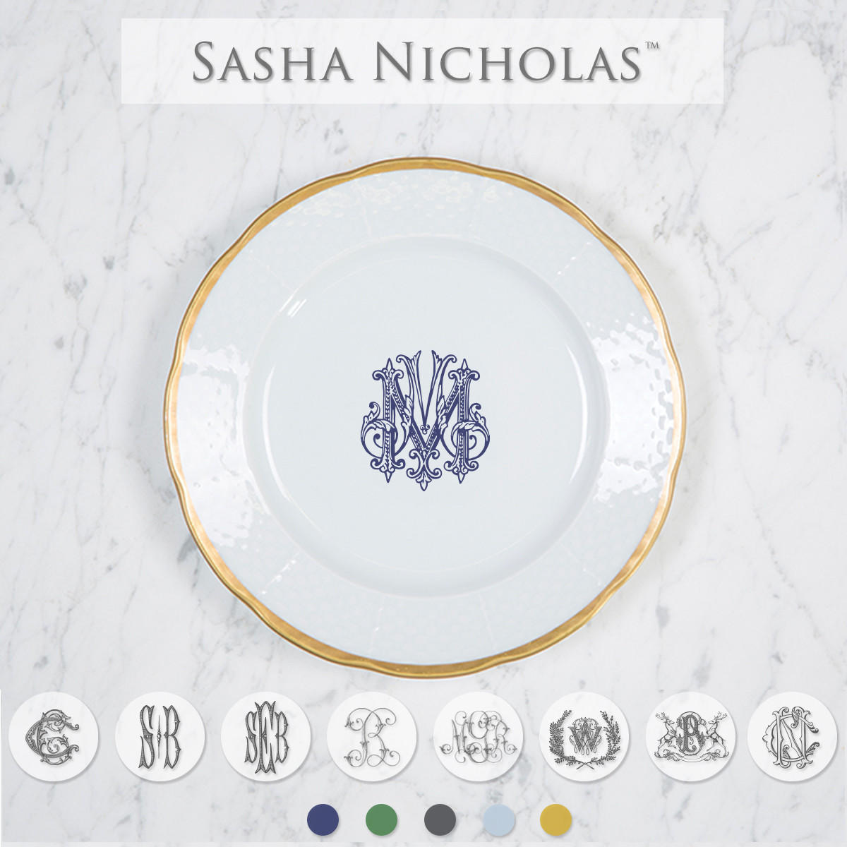 Sasha Nicholas Lisauskas-Tilashalski Weave 24K Gold Salad Plate  (PRE-ORDER) SKU-D5BA6B96 