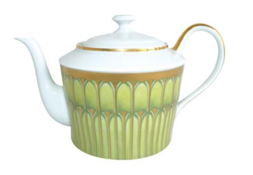 Davies-Hines Arcades Green Round Tea Pot