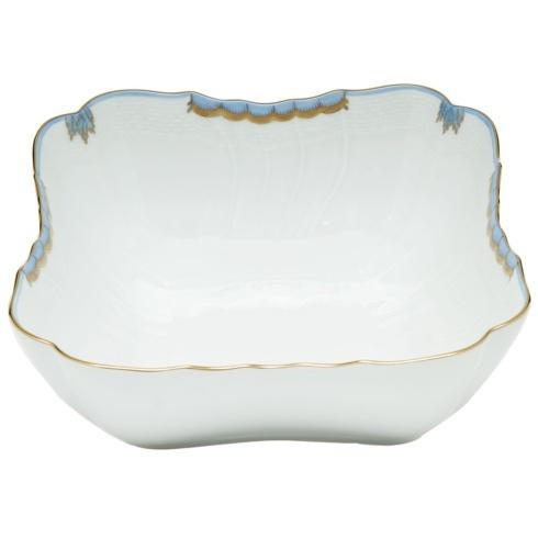 Herend Rhinehart-Myer Herend Princess Victoria Light Blue Square Salad Bowl