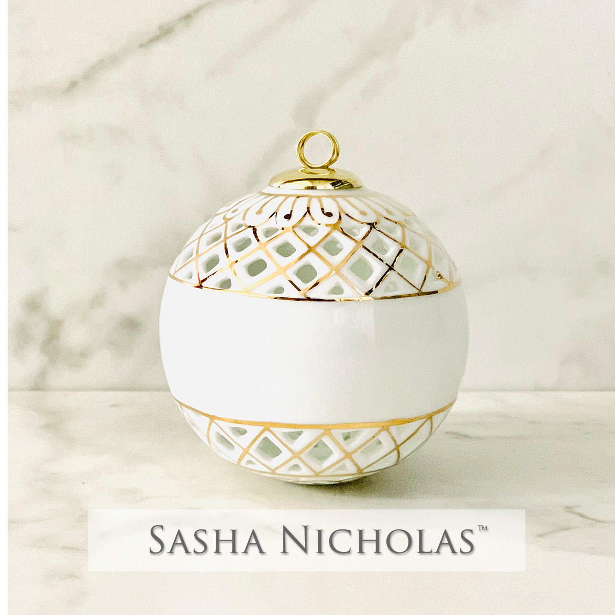 Sasha Nicholas Garner-Kratofil Openwork Ball Ornament 