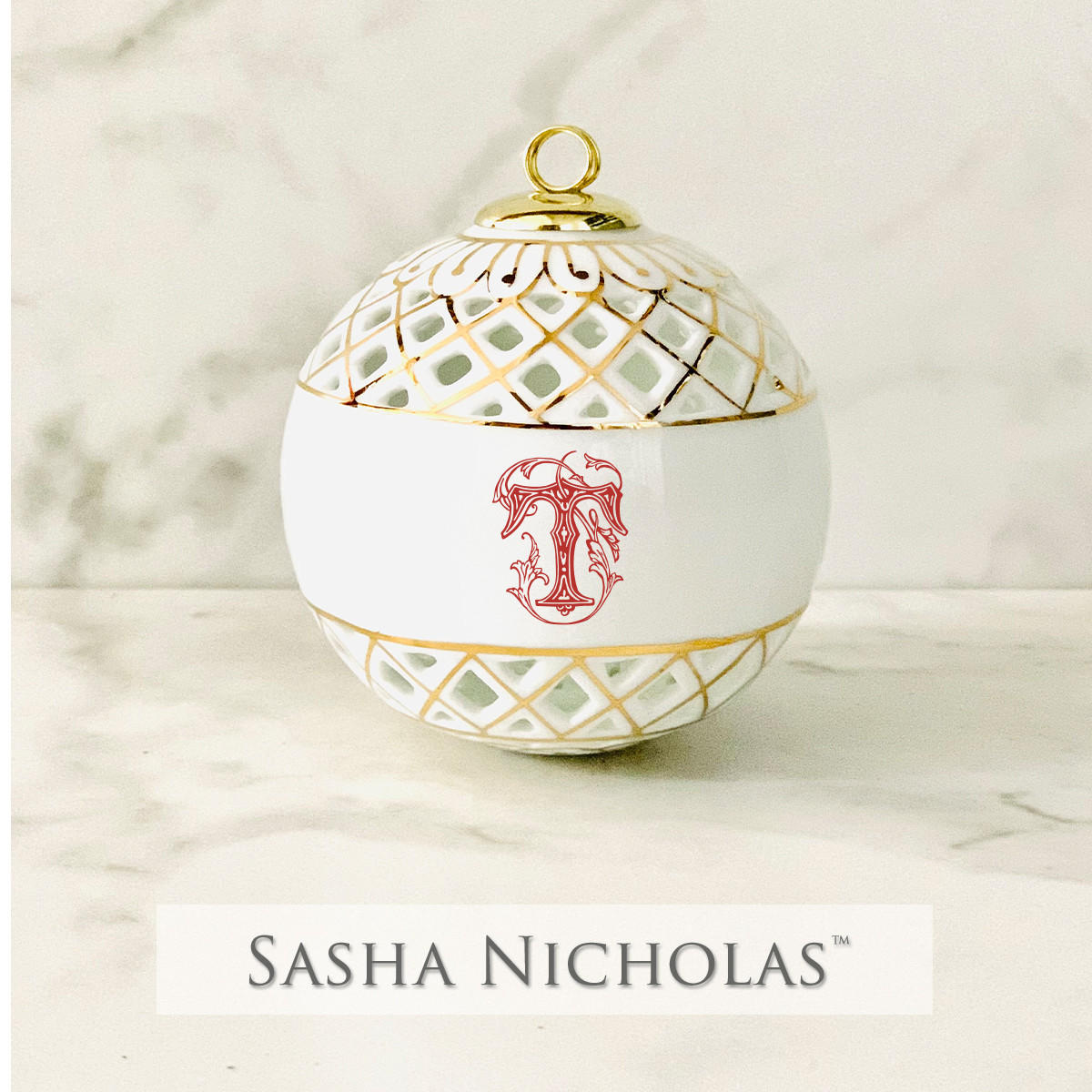 Sasha Nicholas Garner-Kratofil Openwork Ball Ornament 