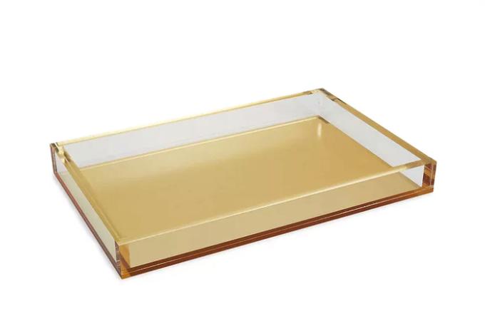 Wilmsen-Pool Lucite Gold Tray | 12 x 16