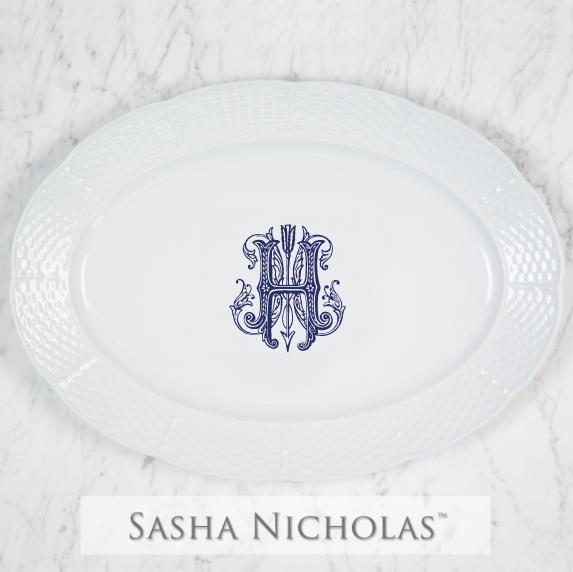 Sasha Nicholas Benjamin-Hailand Weave Oval Platter 
