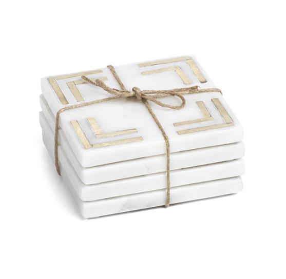  Benjamin-Hailand Marble Square Coasters | Set of 4 