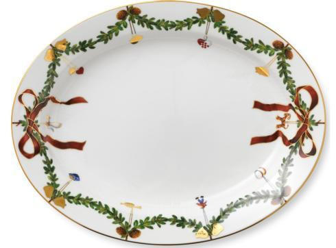 Royal Copenhagen Dorr-Park Star Fluted Christmas Oval Platter Large