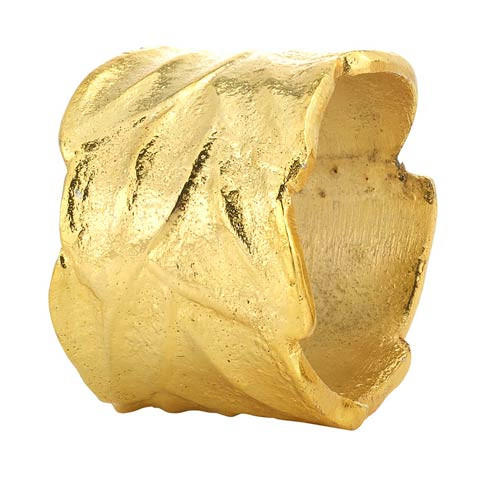 Laurel Leaf Gold Napkin Ring - Pack Of 4, BODBOD-NNR60541p, Sasha Nicholas
