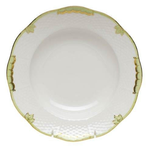 Holt-McCarty Herend Princess Victoria Green Rim Soup Plate